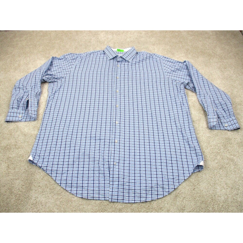 Robert Graham Shirt Mens 3XL XXXL 48 19 36/37 Tall White Blue Casual Button Up